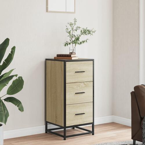 Skab 35,5x35x76 cm konstrueret træ og metal sonoma-eg