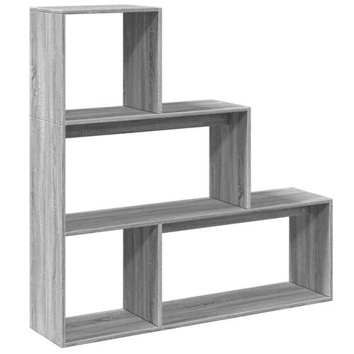 Bogreol/rumdeler 123x29x123 cm 3 niveauer konstrueret træ