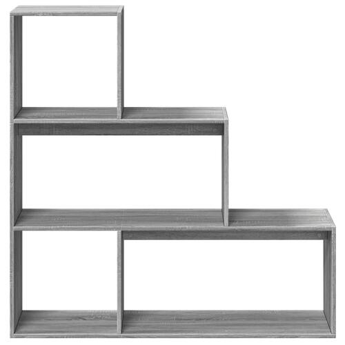 Bogreol/rumdeler 123x29x123 cm 3 niveauer konstrueret træ