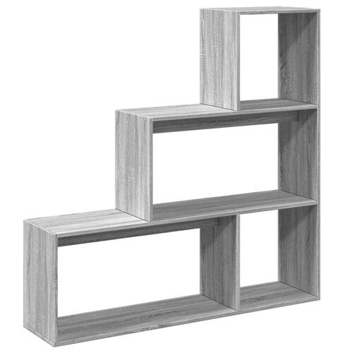 Bogreol/rumdeler 123x29x123 cm 3 niveauer konstrueret træ