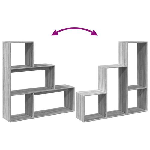Bogreol/rumdeler 123x29x123 cm 3 niveauer konstrueret træ
