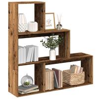 Bogreol/rumdeler 123x29x123 cm 3 niveauer konstrueret træ