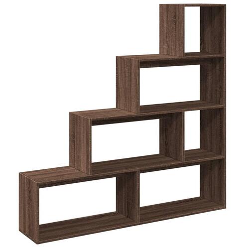 Bogreol/rumdeler 143,5x29x143,5 cm konstrueret træ brun eg
