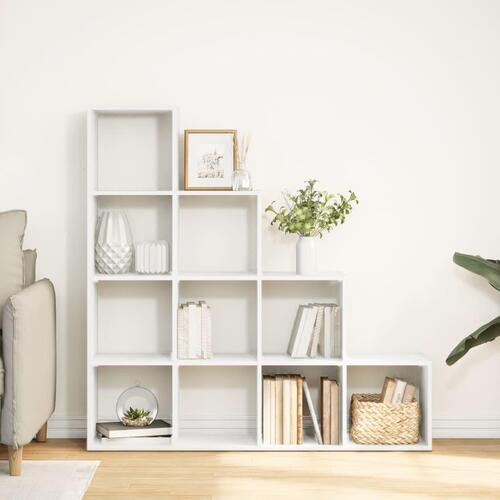 Bogreol/rumdeler 131,5x29x131,5 cm konstrueret træ hvid