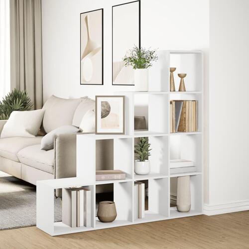 Bogreol/rumdeler 131,5x29x131,5 cm konstrueret træ hvid