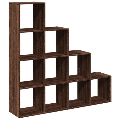 Bogreol/rumdeler 131,5x29x131,5 cm konstrueret træ brun eg