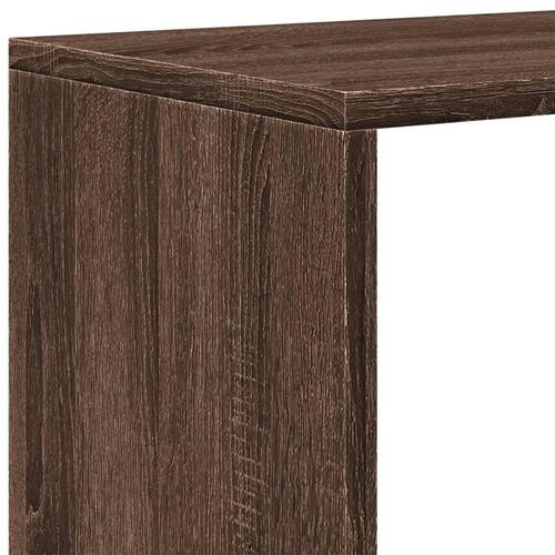 Bogreol/rumdeler 131,5x29x131,5 cm konstrueret træ brun eg