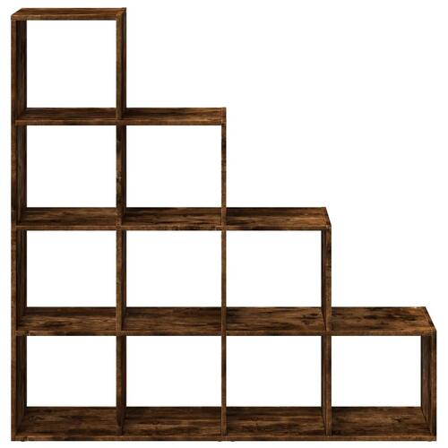 Bogreol/rumdeler 131,5x29x131,5 cm konstrueret træ røget eg