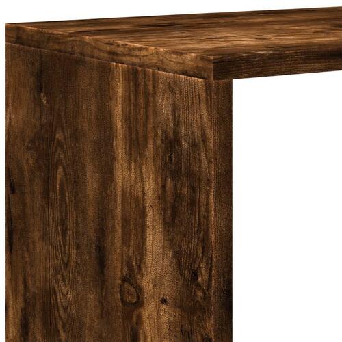 Bogreol/rumdeler 131,5x29x131,5 cm konstrueret træ røget eg