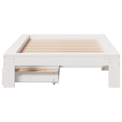 Sengeramme uden madras 90x200 cm massivt fyrretræ hvid