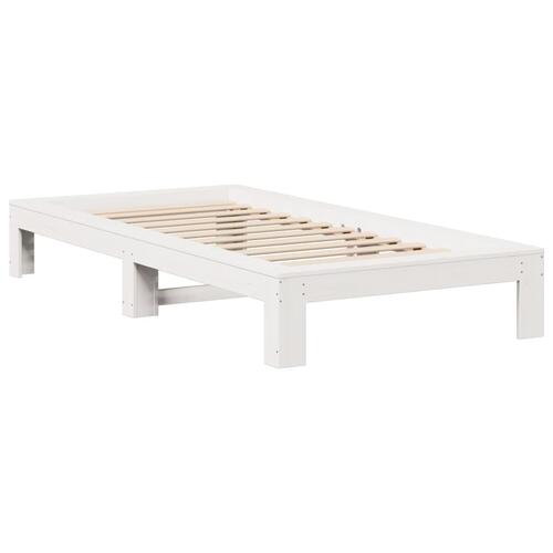Sengeramme uden madras 90x200 cm massivt fyrretræ hvid