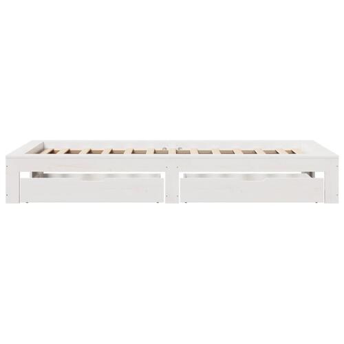 Sengeramme uden madras 90x200 cm massivt fyrretræ hvid