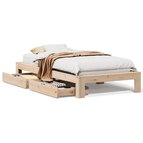Sengeramme uden madras 75x190 cm massivt fyrretræ