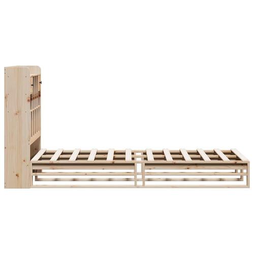 Seng med reol uden madras 100x200 cm massivt fyrretræ