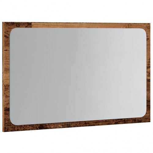 Badeværelsesspejl med LED-lys - antikt træ, 60 x 8,5 x 38 cm