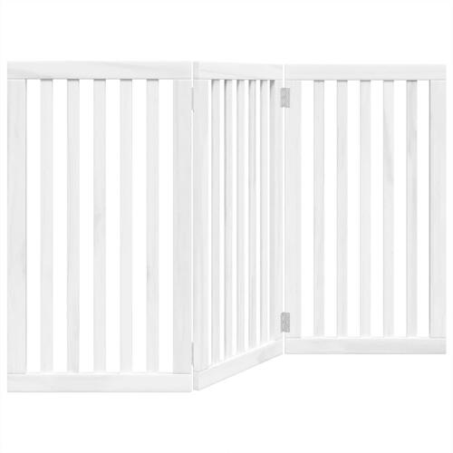 Hundelåge 3 paneler 150 cm foldbar poppeltræ hvid