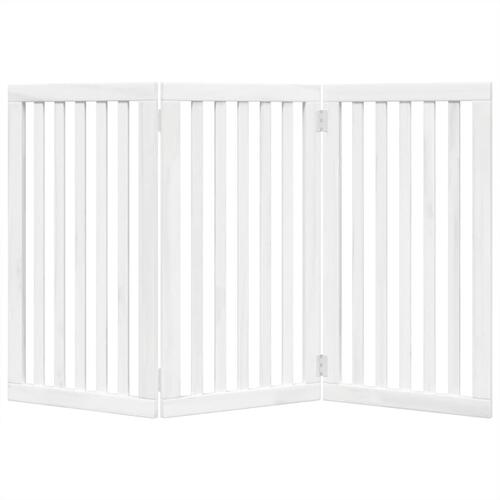 Hundelåge 3 paneler 150 cm foldbar poppeltræ hvid