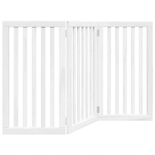 Hundelåge 3 paneler 150 cm foldbar poppeltræ hvid