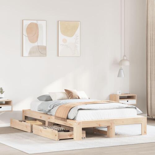 Sengeramme uden madras 120x200 cm massivt fyrretræ