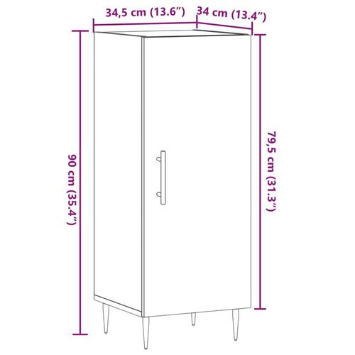 Skab 34,5x34x90 cm konstrueret træ kunsteg