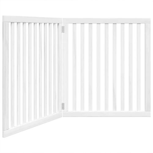 Hundelåge 2 paneler 160 cm foldbar poppeltræ hvid