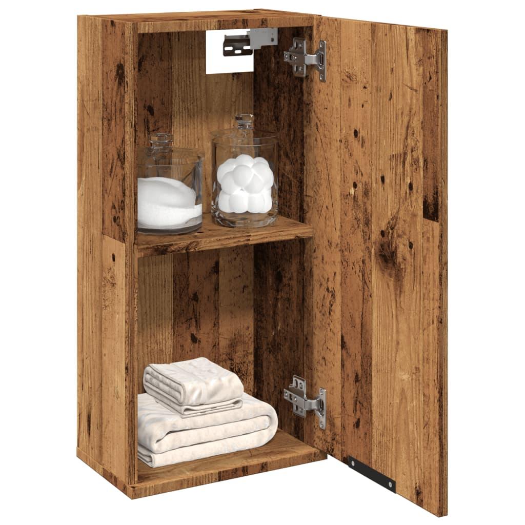 Væghængt badeværelsesskab 32x20x67 cm antikt træ