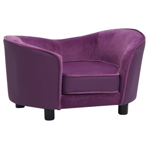 Hundesofa 69x49x40 cm plys og kunstlæder bordeauxfarvet