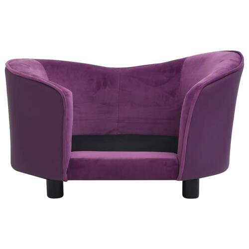 Hundesofa 69x49x40 cm plys og kunstlæder bordeauxfarvet