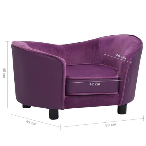 Hundesofa 69x49x40 cm plys og kunstlæder bordeauxfarvet