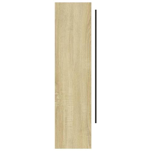 Badeværelsesskab med spejl 80x15x60 cm MDF hvid og eg