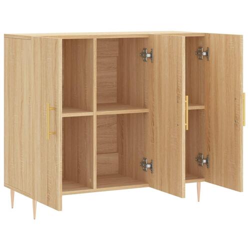 Skab 90x34x80 cm konstrueret træ røget egetræsfarve