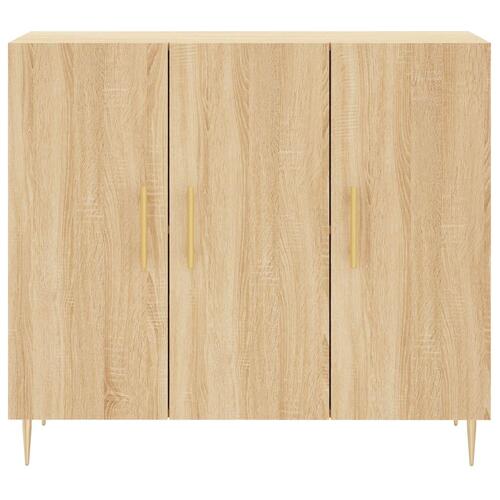 Skab 90x34x80 cm konstrueret træ røget egetræsfarve