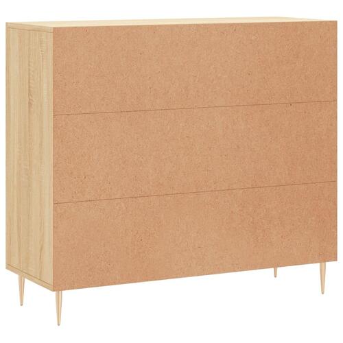 Skab 90x34x80 cm konstrueret træ røget egetræsfarve
