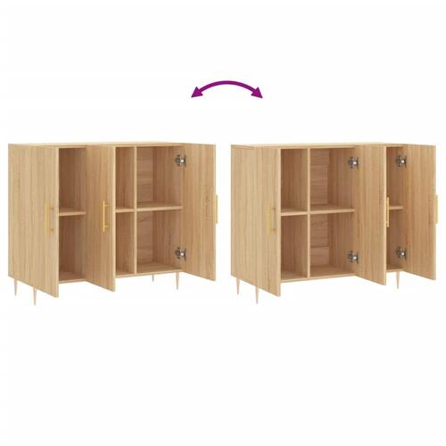 Skab 90x34x80 cm konstrueret træ røget egetræsfarve