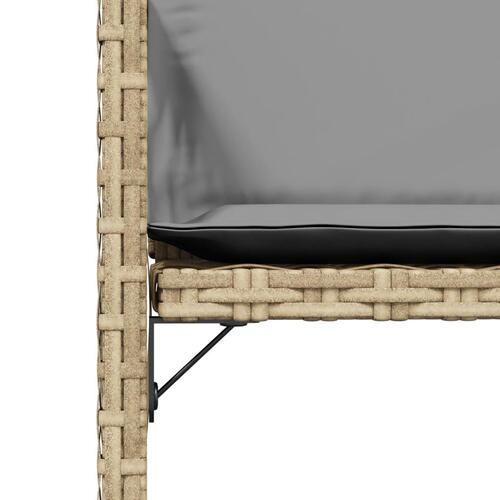 Havestole 4 stk. med hynder polyrattan blandet beige
