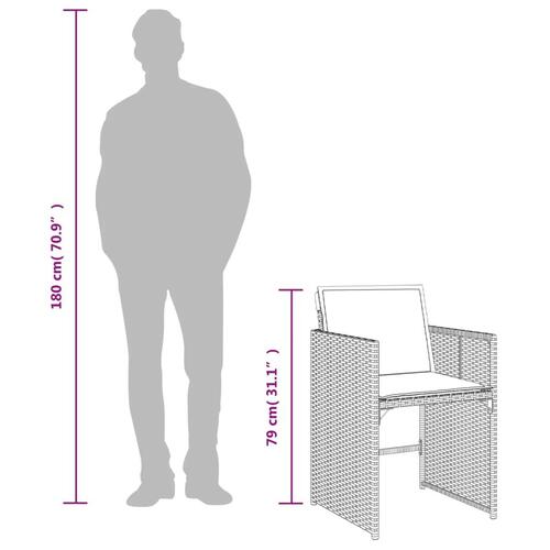 Spisebordssæt til haven 13 dele med hynder polyrattan beige