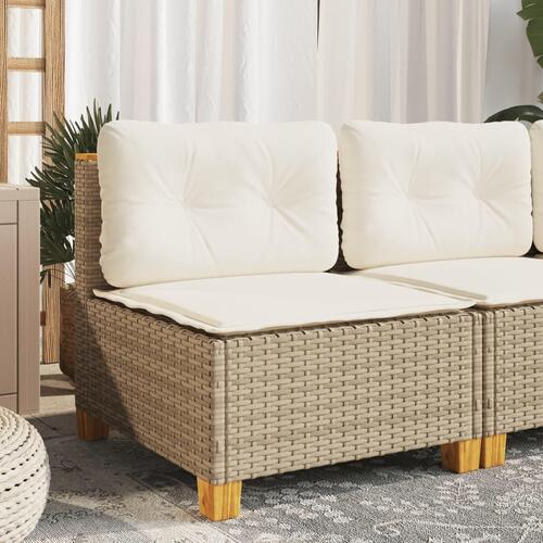 Sofamodul til haven med hynder polyrattan beige