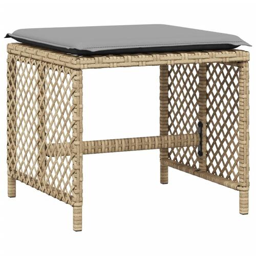 Spisebordssæt til haven 13 dele med hynder polyrattan beige
