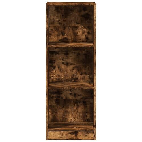 Bogreol 40x24x109 cm konstrueret træ røget egetræsfarve