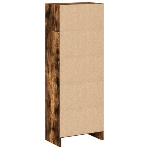 Bogreol 40x24x109 cm konstrueret træ røget egetræsfarve
