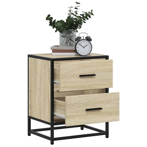 Sengeborde 2 stk. 40x31x50 cm konstrueret træ sonoma-eg