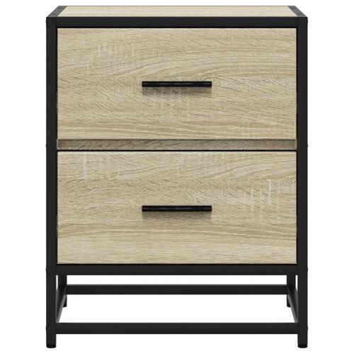 Sengeborde 2 stk. 40x31x50 cm konstrueret træ sonoma-eg