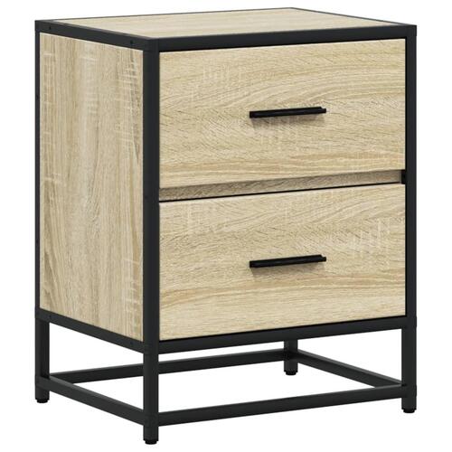 Sengeborde 2 stk. 40x31x50 cm konstrueret træ sonoma-eg