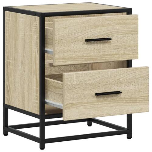 Sengeborde 2 stk. 40x31x50 cm konstrueret træ sonoma-eg