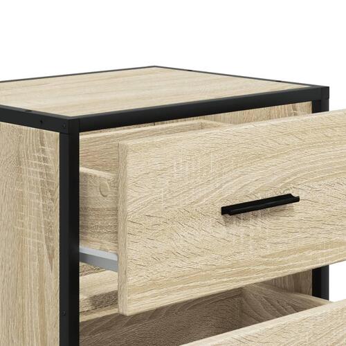 Sengeborde 2 stk. 40x31x50 cm konstrueret træ sonoma-eg