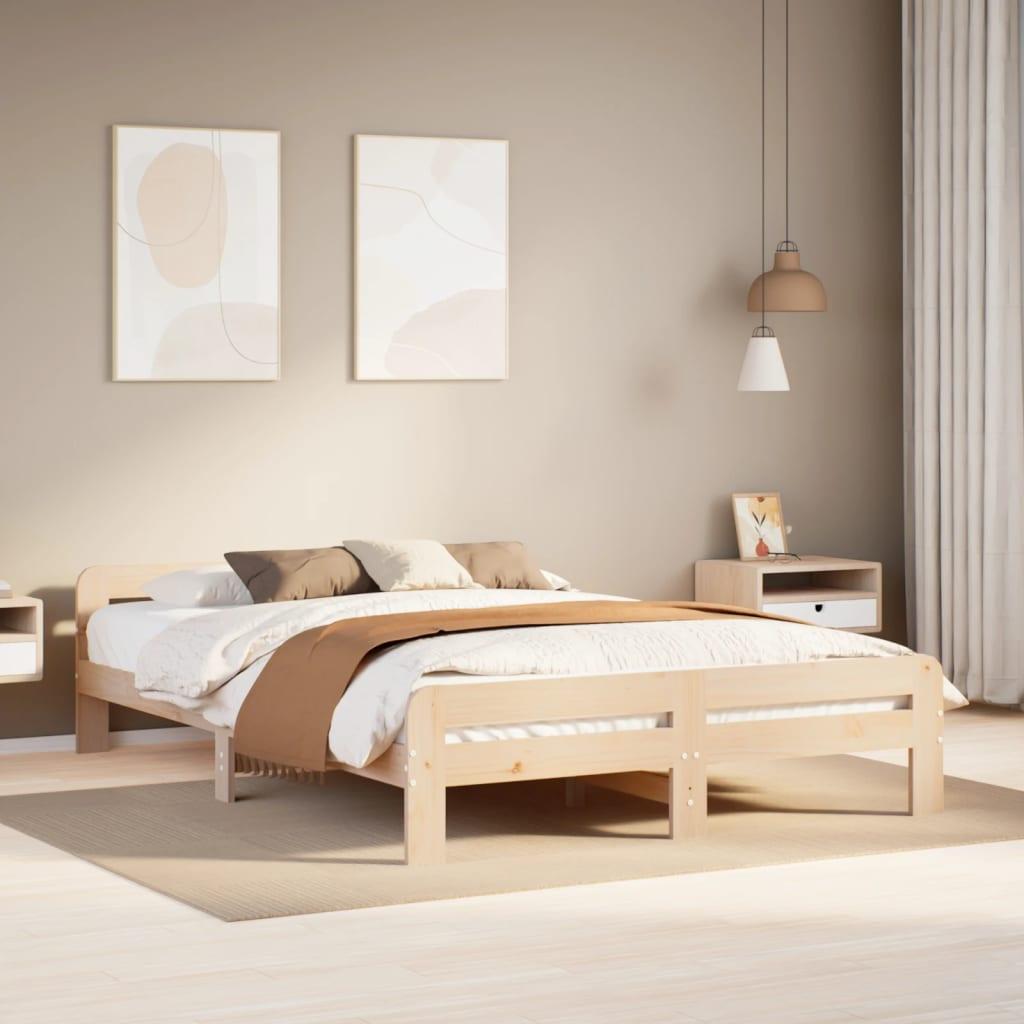 Sengeramme uden madras 140x200 cm massivt fyrretræ