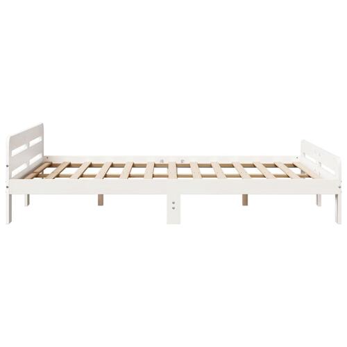 Sengeramme uden madras 140x190 cm massivt fyrretræ hvid
