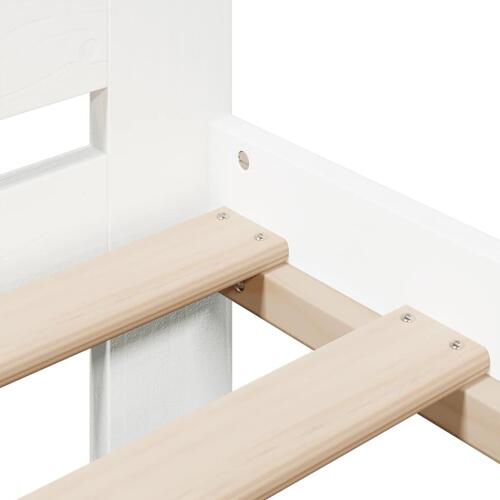 Sengeramme uden madras 140x190 cm massivt fyrretræ hvid