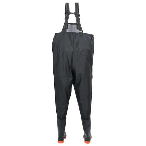 Waders med støvler str. 44 sort