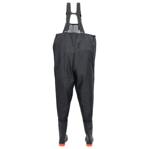 Waders med støvler str. 42 sort
